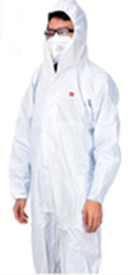 3M 4510帶帽連體防護(hù)服 防顆粒物、低濃度液體噴濺 、家居打掃