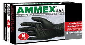 愛(ài)馬斯/Ammex 一次性丁腈手套 黑色 GPNBC